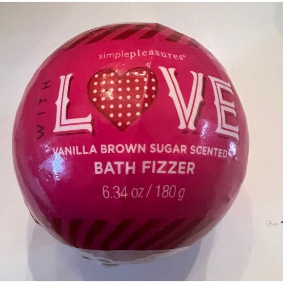 Simple Pleasures LOVE Bath Fizzer Vanilla Brown Sugar 6.34oz - Picture 1 of 3